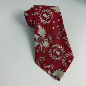 Handmade Men's Tie Red Patriotic Print